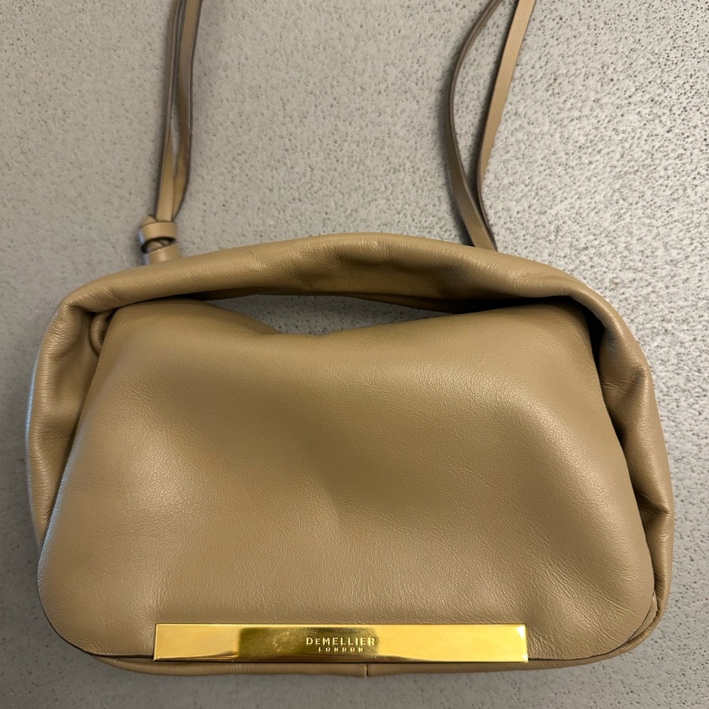 DeMellier Mini Lisbon in Clay - Leather Shoulder Bag with Gold Accent